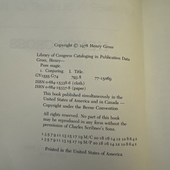 Pure Magic Book By Henry Gross Vintage 1978 First Edition Paperback TORN COVER - Picture 7 of 13